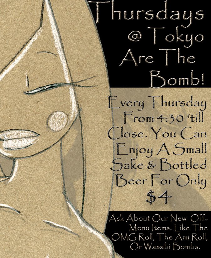 Tokyo Sake Bomb Thursday Happy Hour Mid County