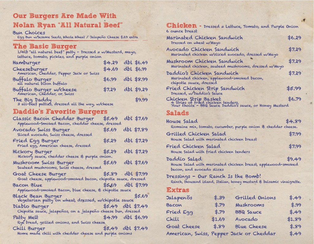 Daddio's Beaumont Menu Page 2 7-7-14