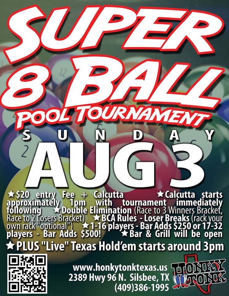 Honky Tonk Tx Silsbee Super 8 Ball Tournament Aug 3 2014